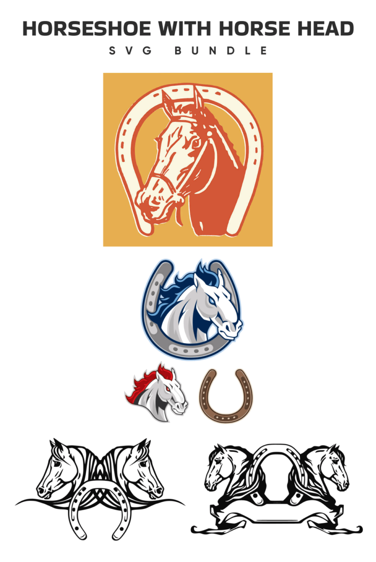 Horseshoe with Horse Head SVG MasterBundles