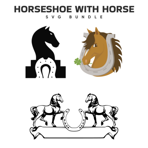 Horseshoe with Horse SVG.