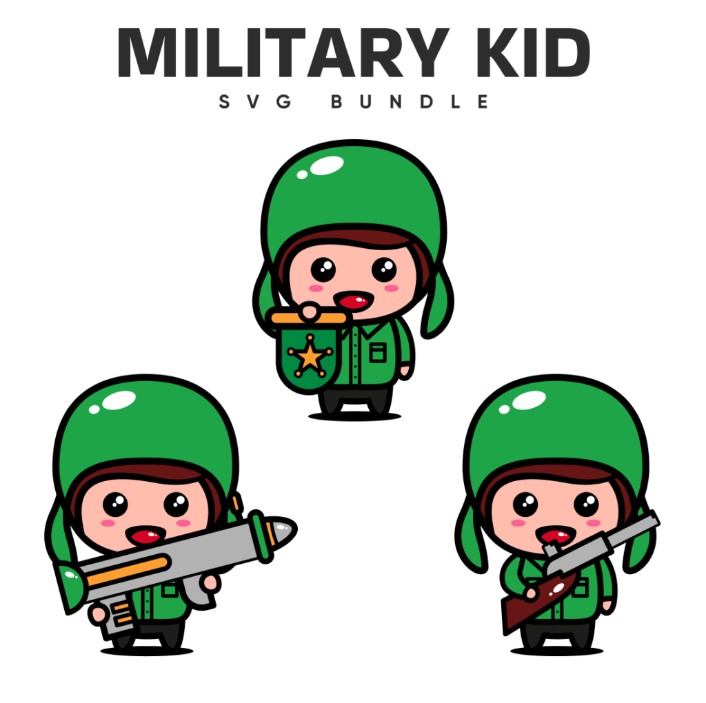 4 Military Kid SVG Designs MasterBundles