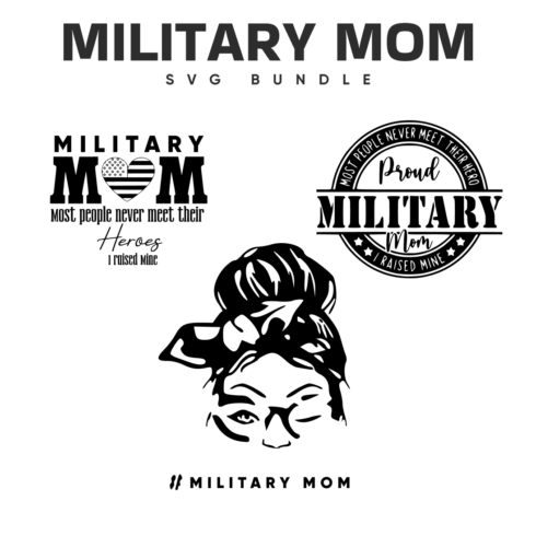 Military mom logo set.