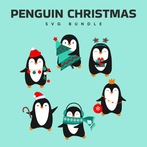 Penguin christmas svg bundle.