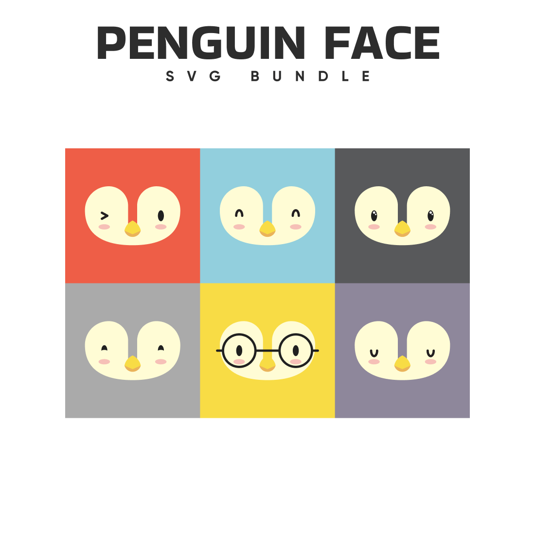 The penguin face svg bundle.