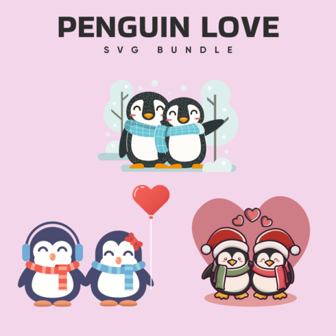 Penguin love svg bundle.