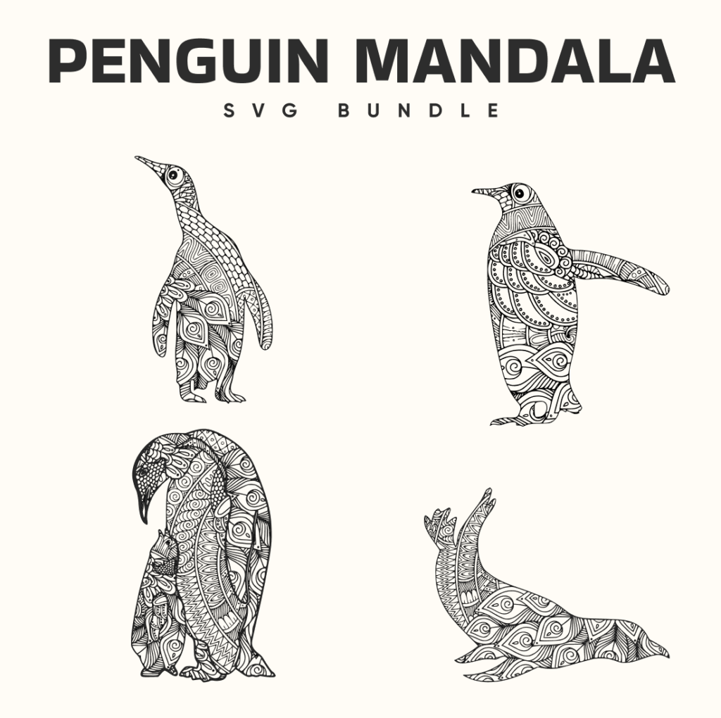 Penguin Mandala SVG – MasterBundles