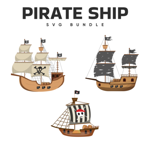 Preview pirate ship svg bundle.