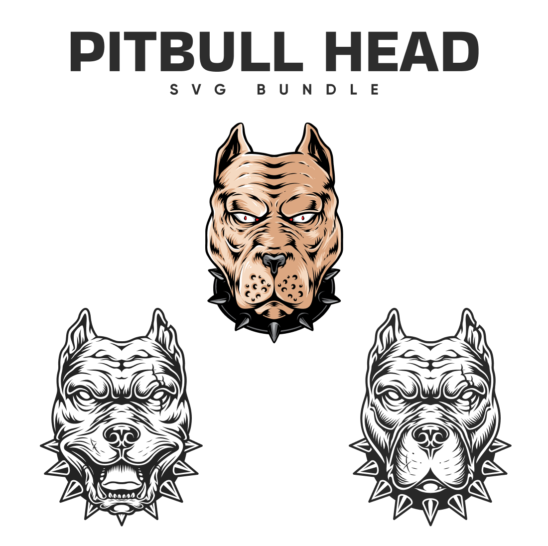 Prints of pitbull head svg bundle.