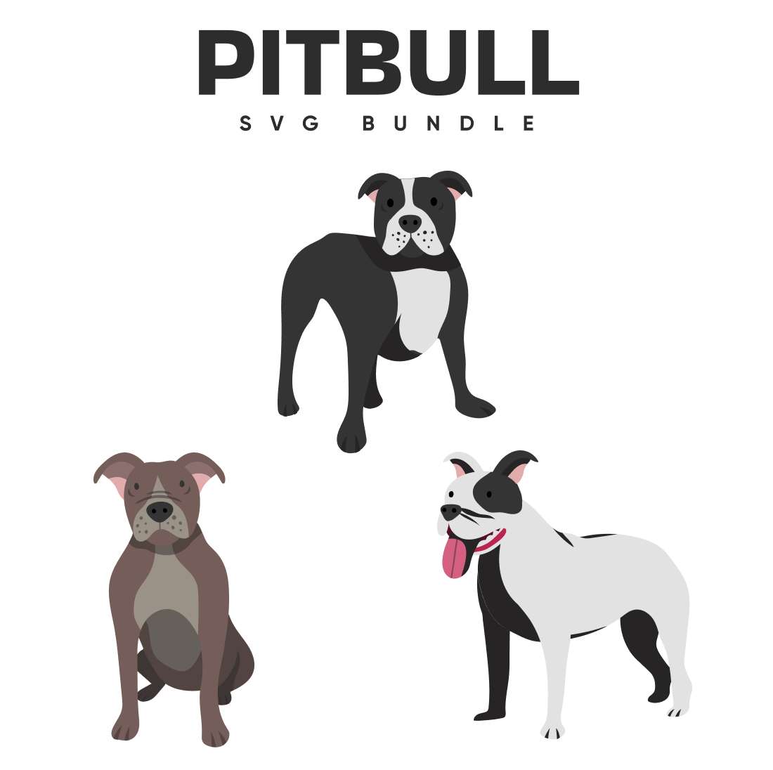 Pitbull Clipart SVG Bundle - Gravectory