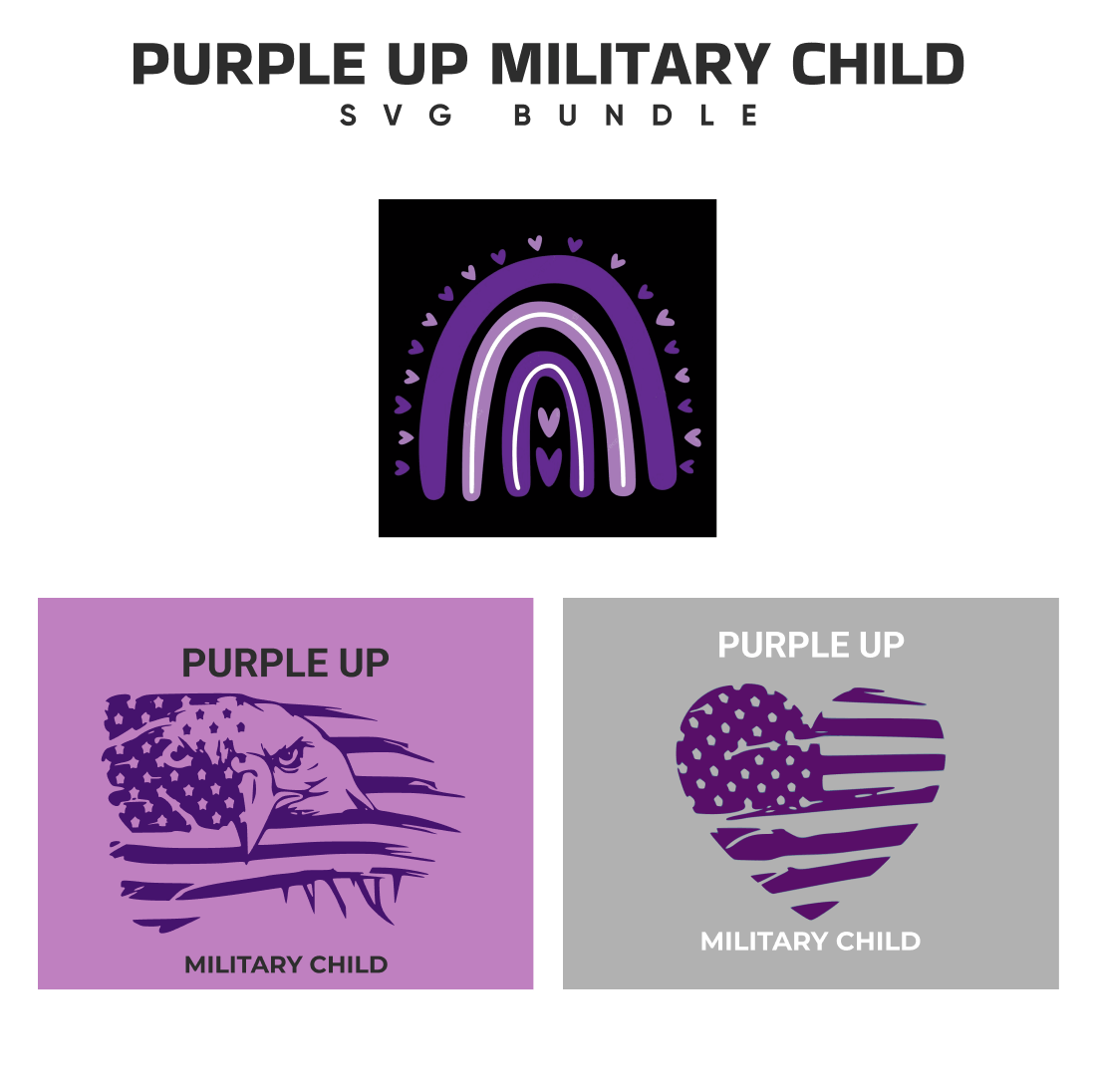 Purple up Military Child SVG.