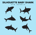 Silhouette Baby Shark SVG.