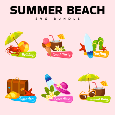 Summer beach time SVG bundle.