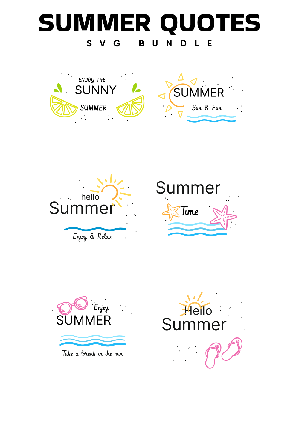 Summer quotes SVG with summer design.