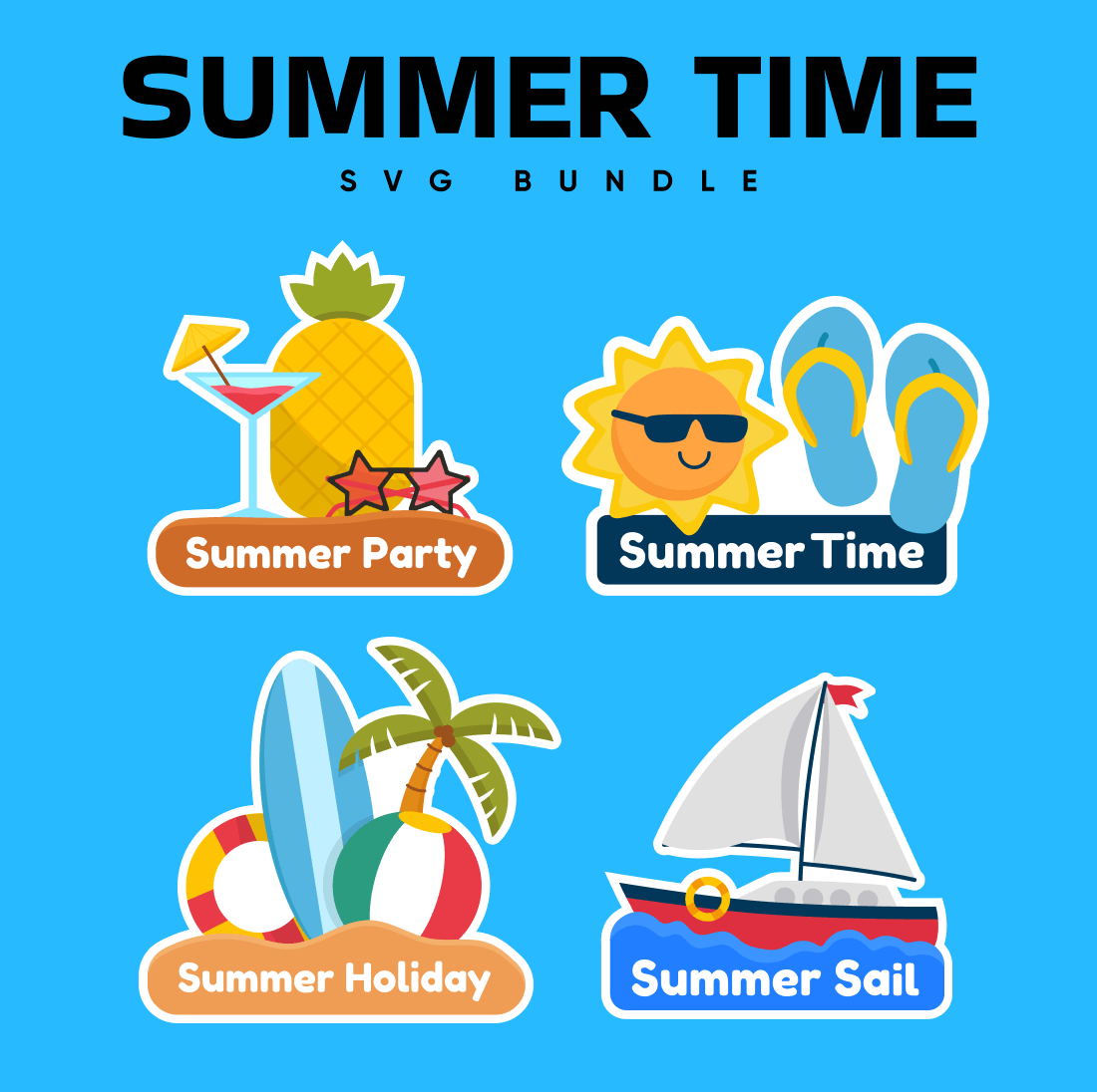 Summer time and summer trip SVG files.