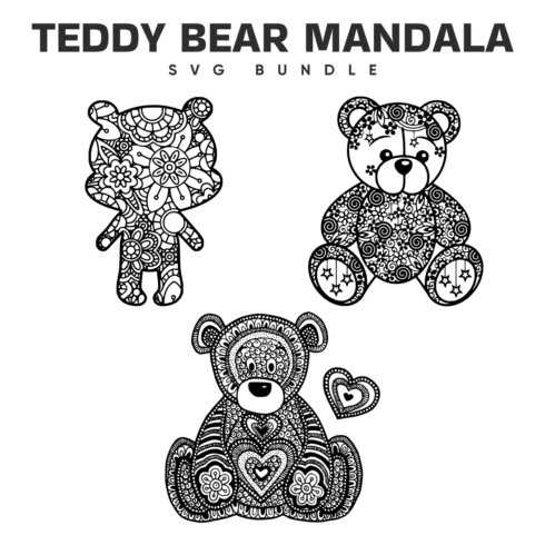 Teddy bear mandala SVG.