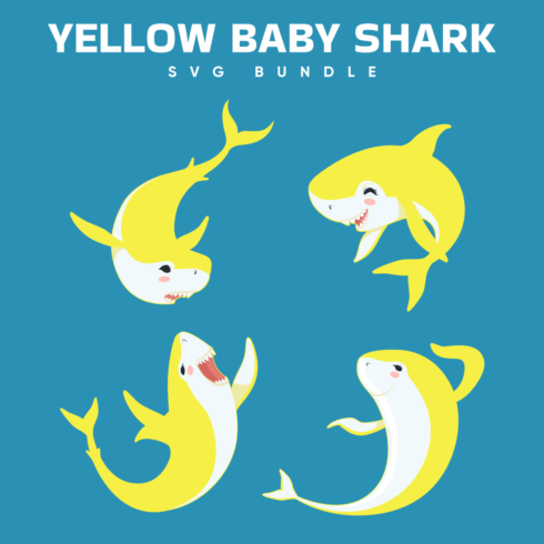 Yellow baby shark svg bundle.