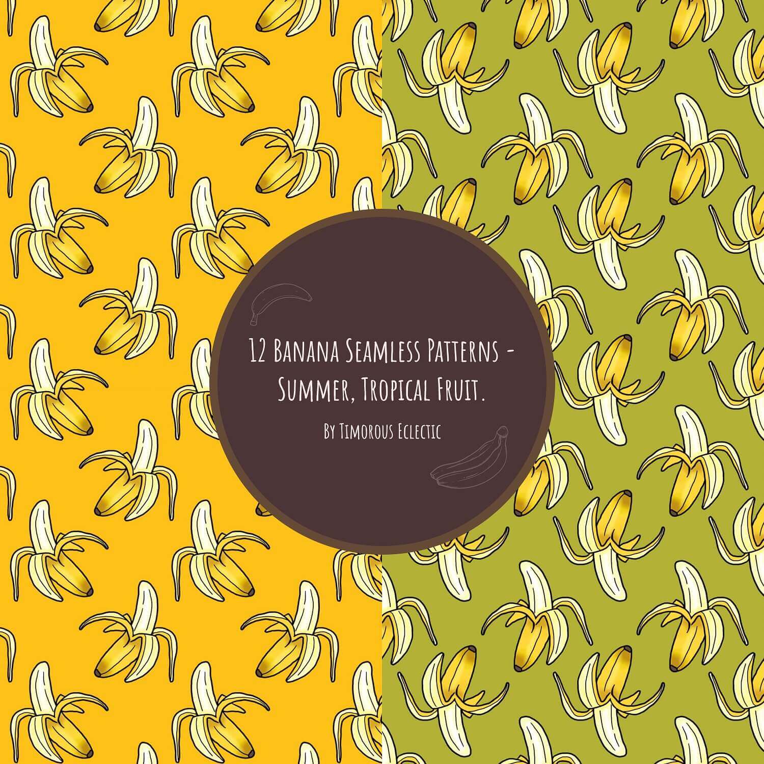 12 Banana seamless patterns.
