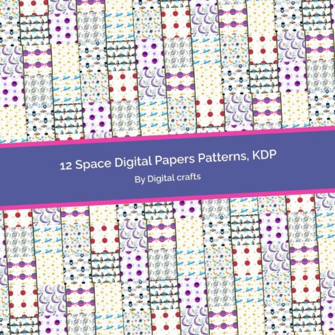 12 Space Digital Papers Patterns, KDP