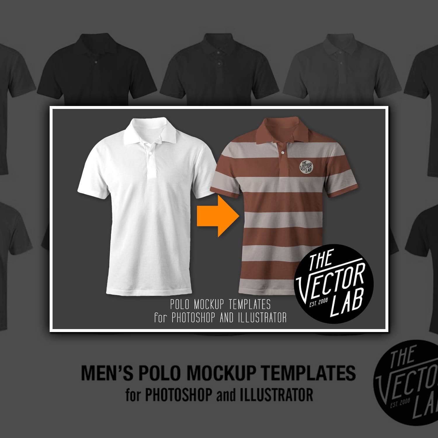 Men's Polo Shirt Mockup Templates.