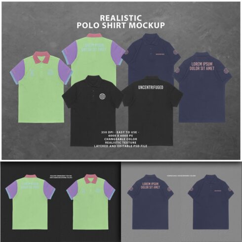 Realistic Polo Shirt Mockup.