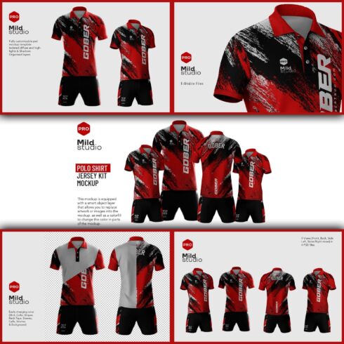 Full Soccer Polo Shirt Mockup.