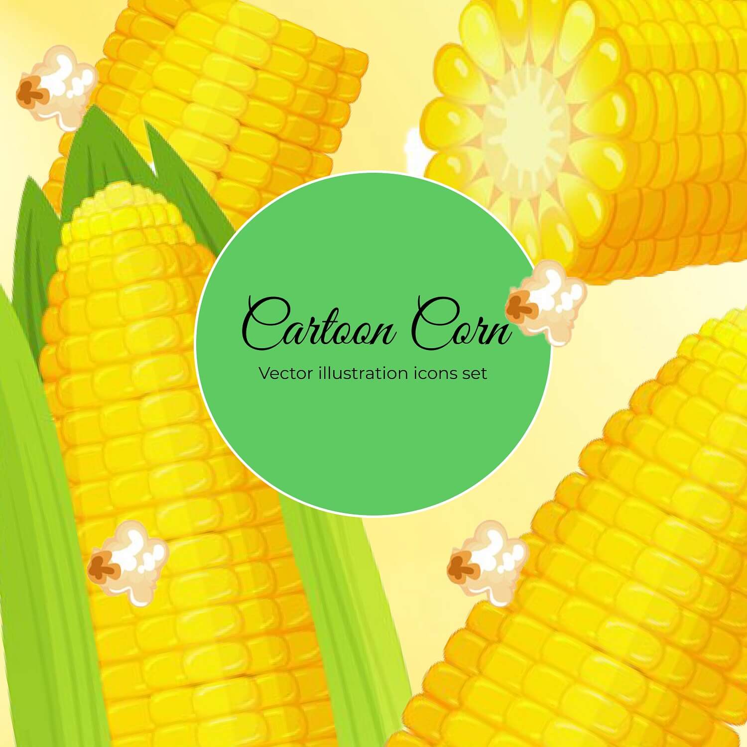 Cartoon Corn. Golden Maize Harvest, Popcorn Corny Grains and – MasterBundles