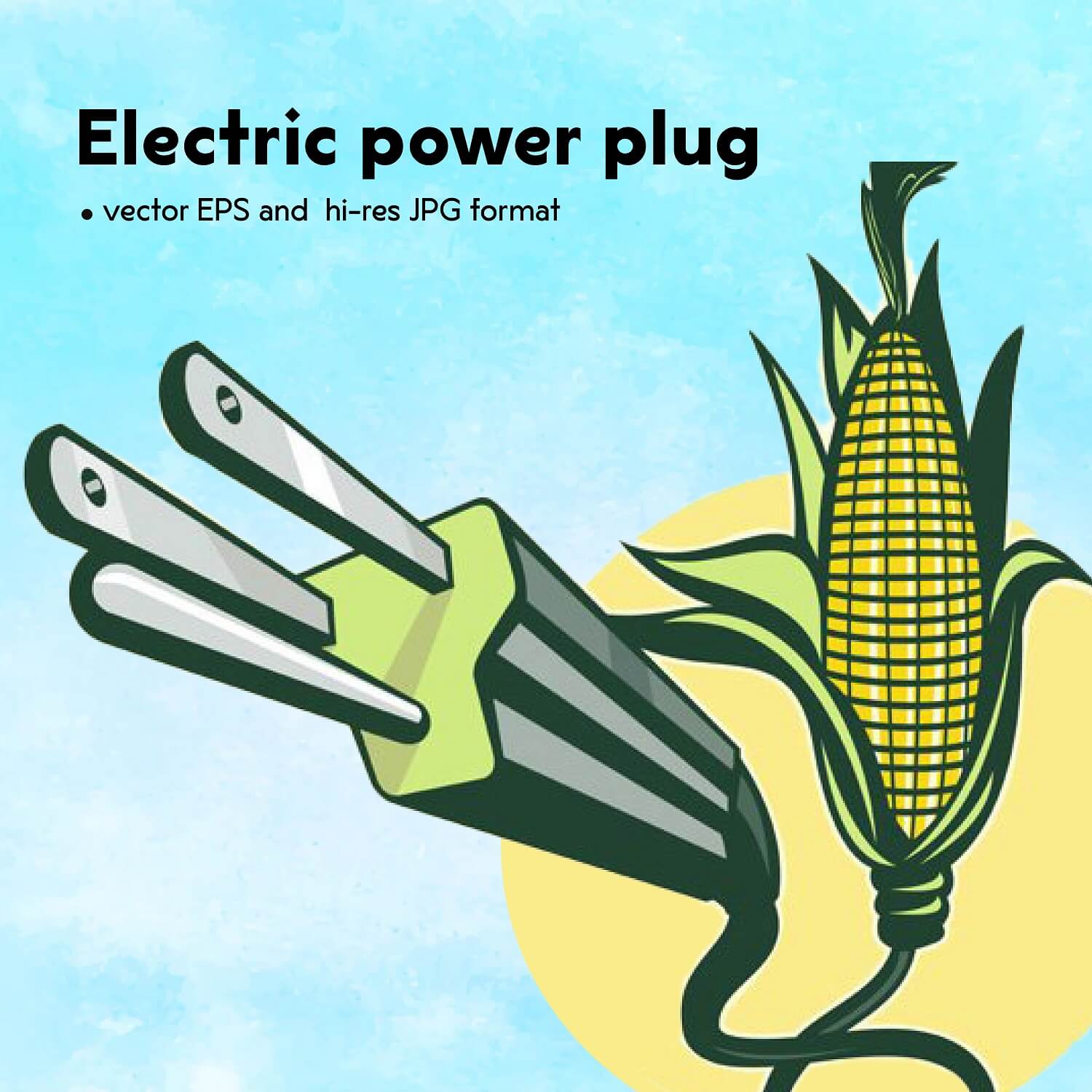 Electric Power Plug Coming Out of Corn.