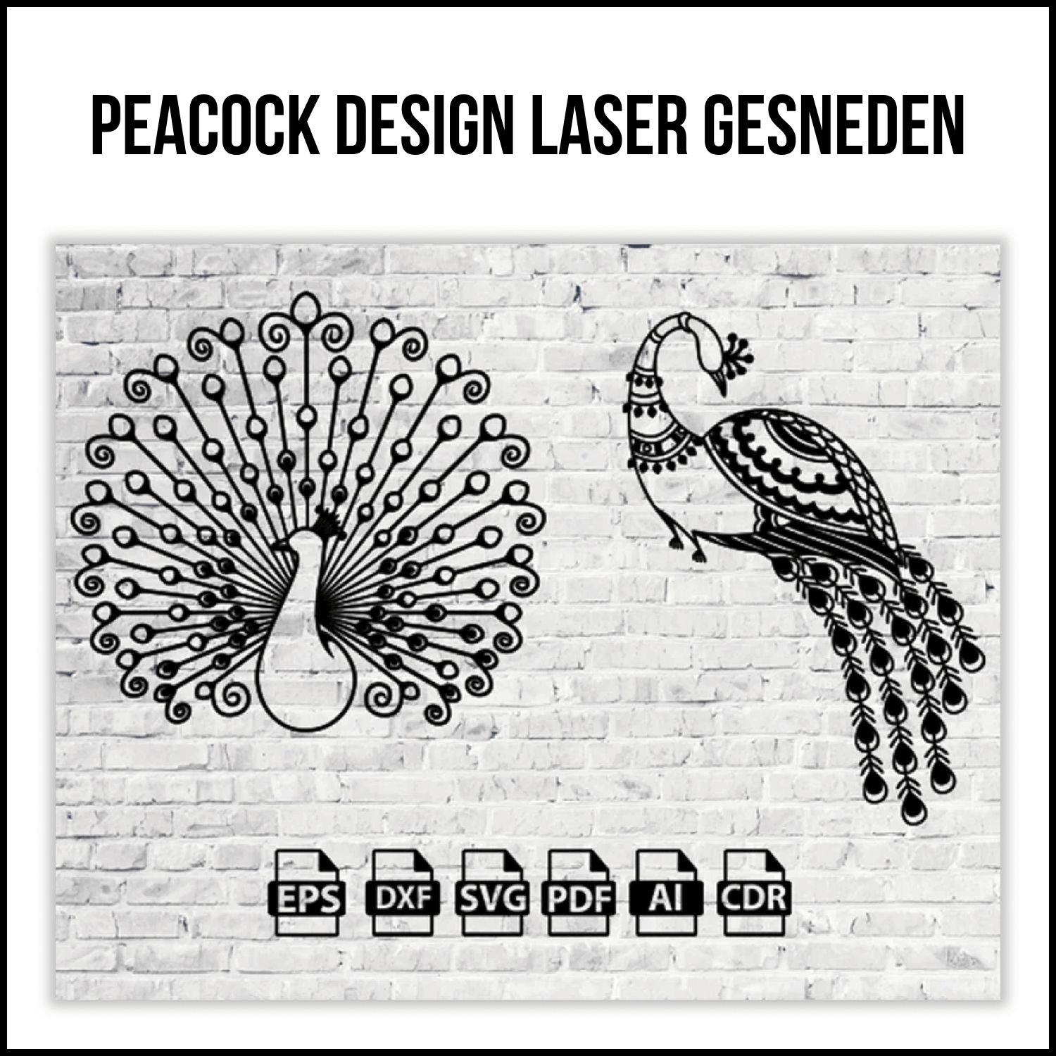 Peacock Design Laser Cut SVG DXF Files.