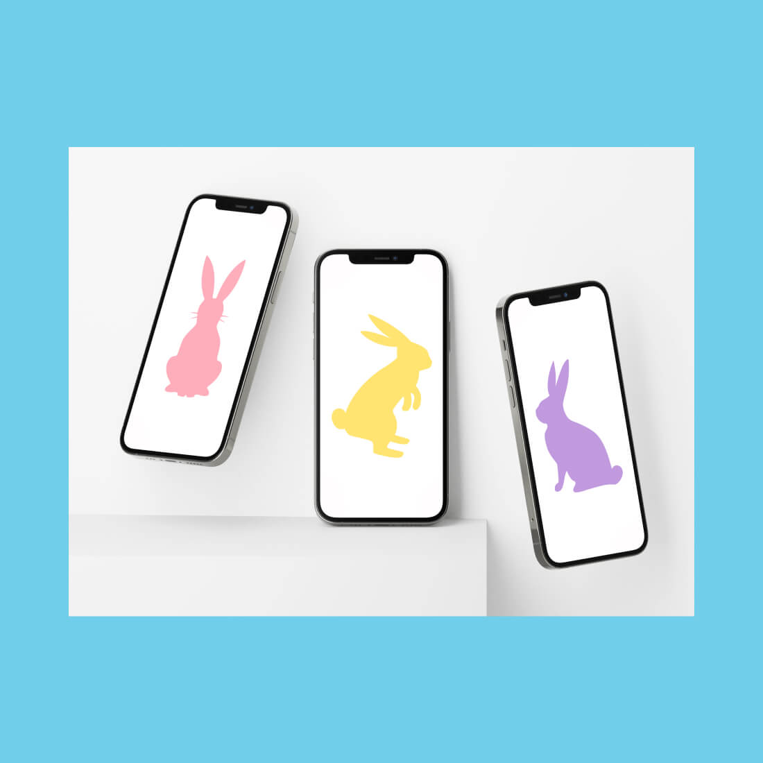 Preview FREE Bunny Silhouette SVG on the mobile phone.