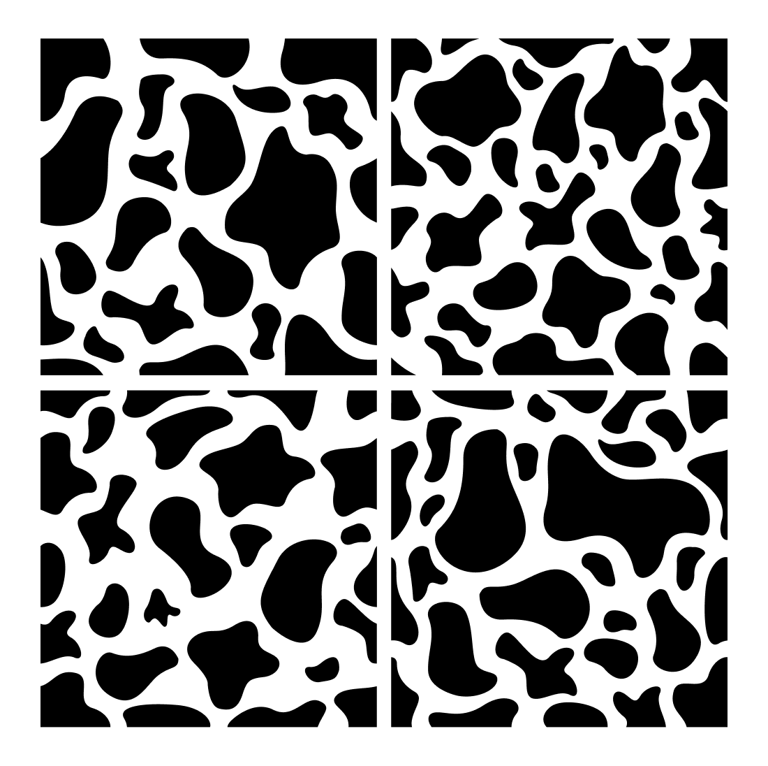 Black and white cow print pattern.