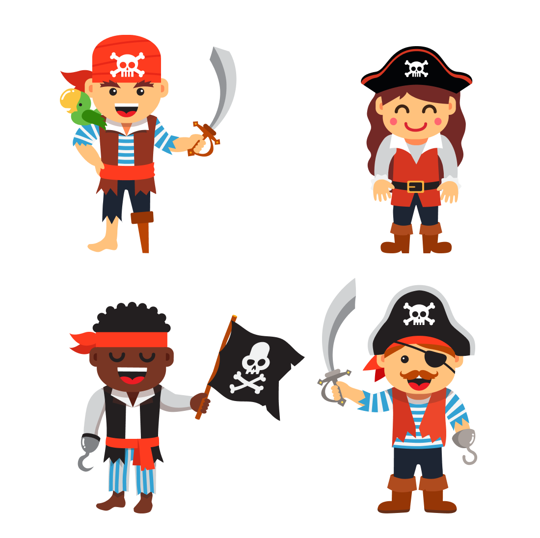 Preview cute pirate svg bundle.