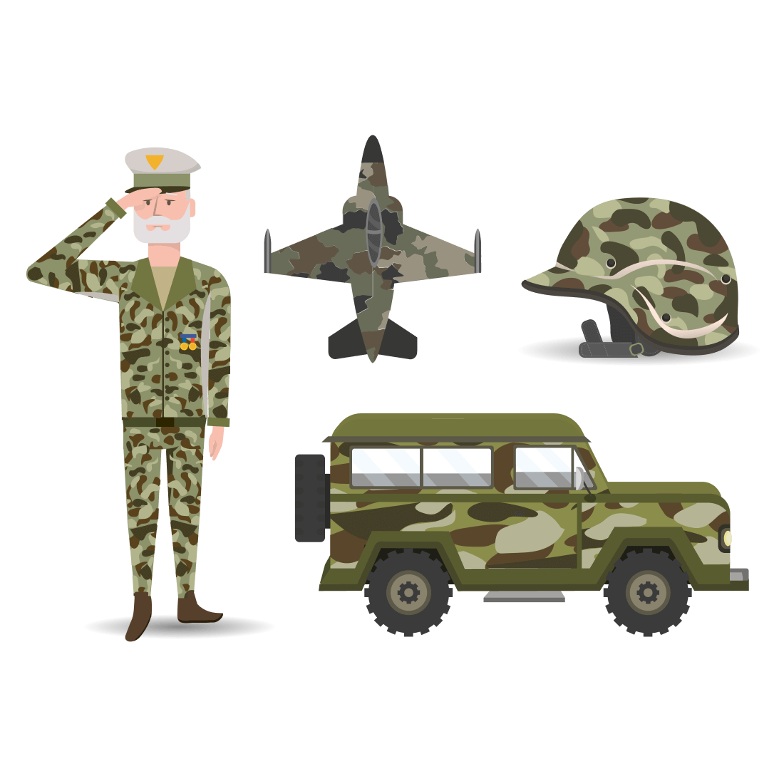 Military equipment and the military.