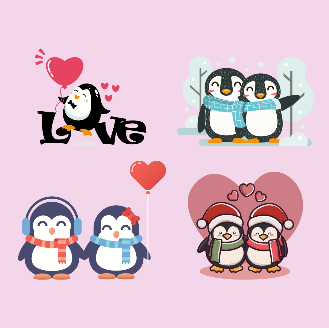 Couples of penguins who love each other.