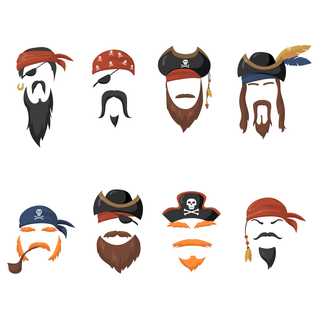 Preview pirate hat svg bundle.