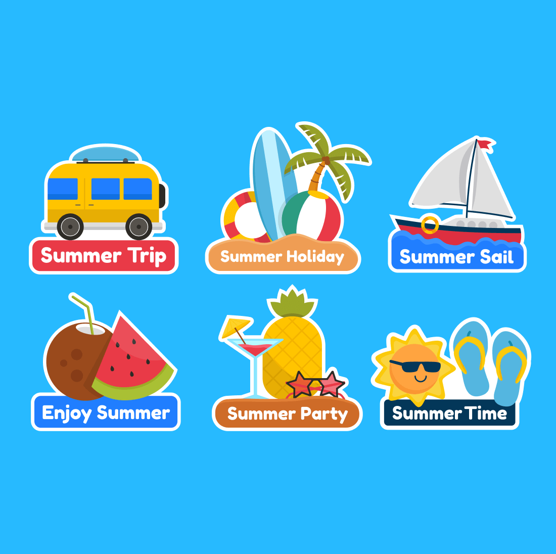 Summer party SVG files.