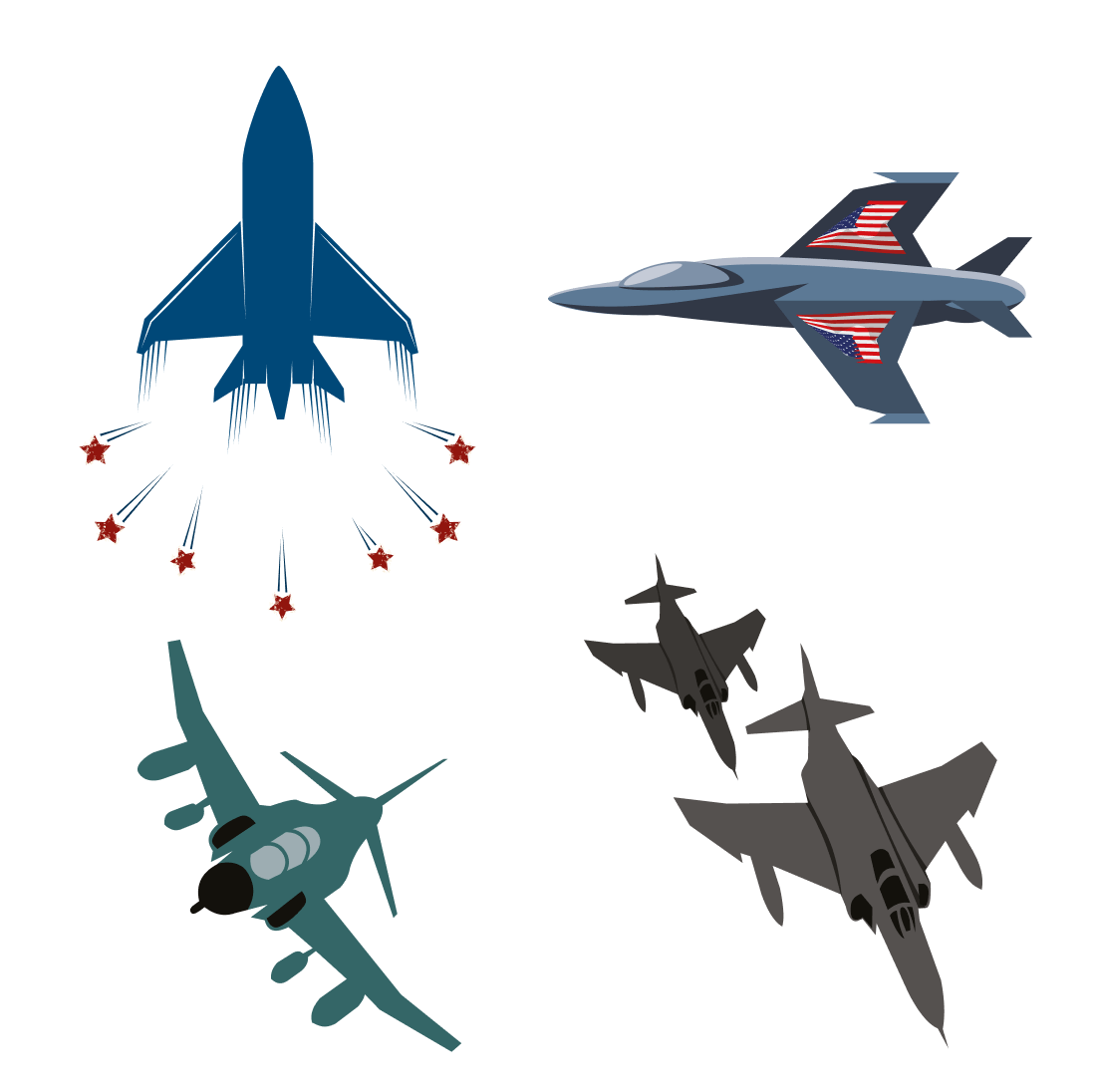 American military aircraft with missiles.