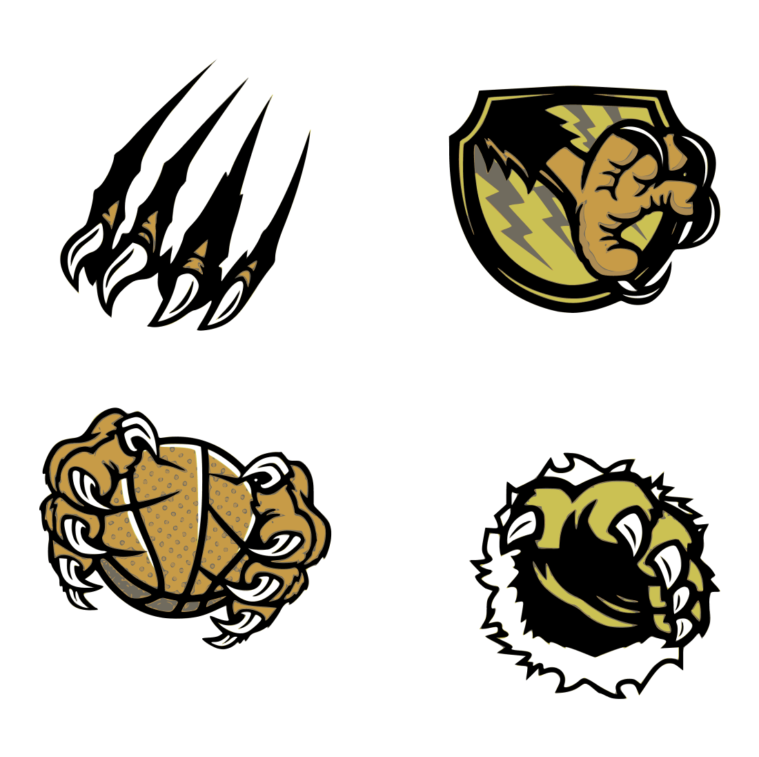 Set of four different sports logos.