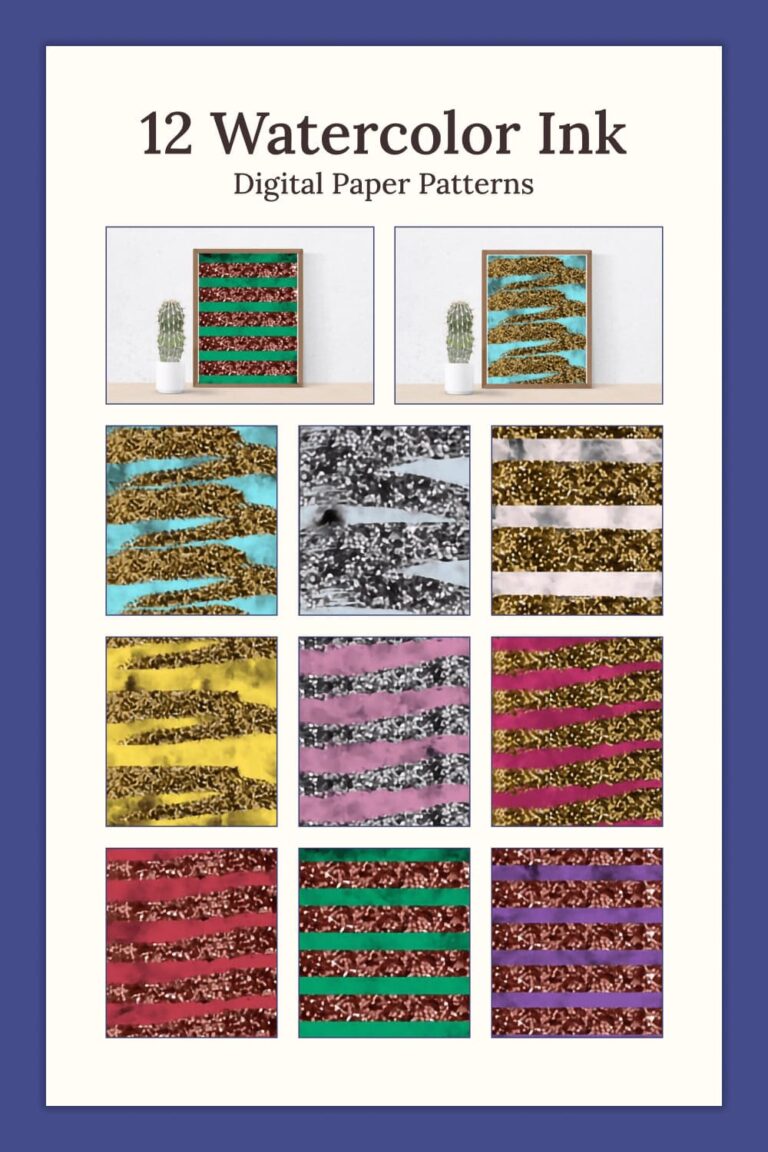 12 Watercolor Ink Drawing Patterns – MasterBundles