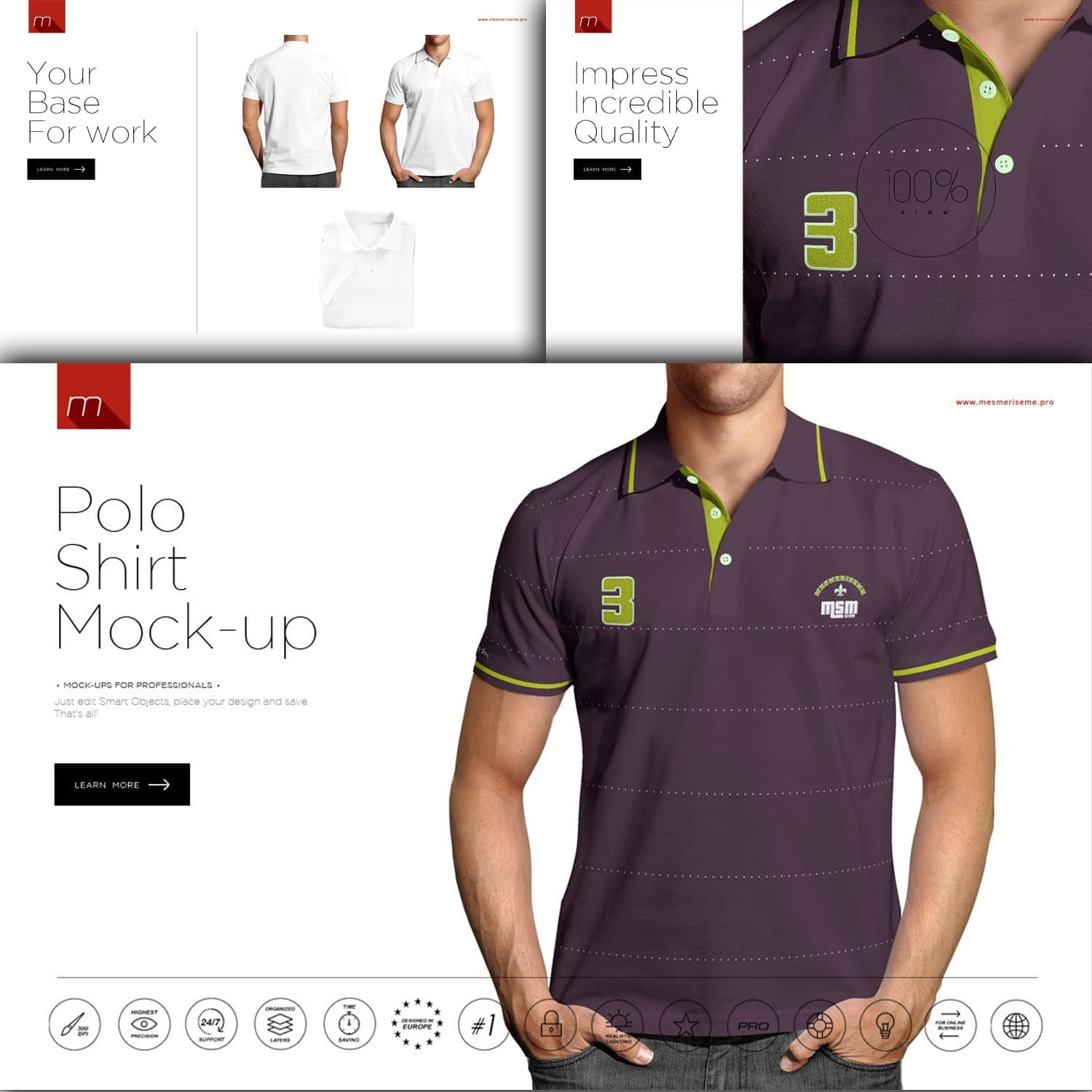 Polo 5x mockup is the basis for work.