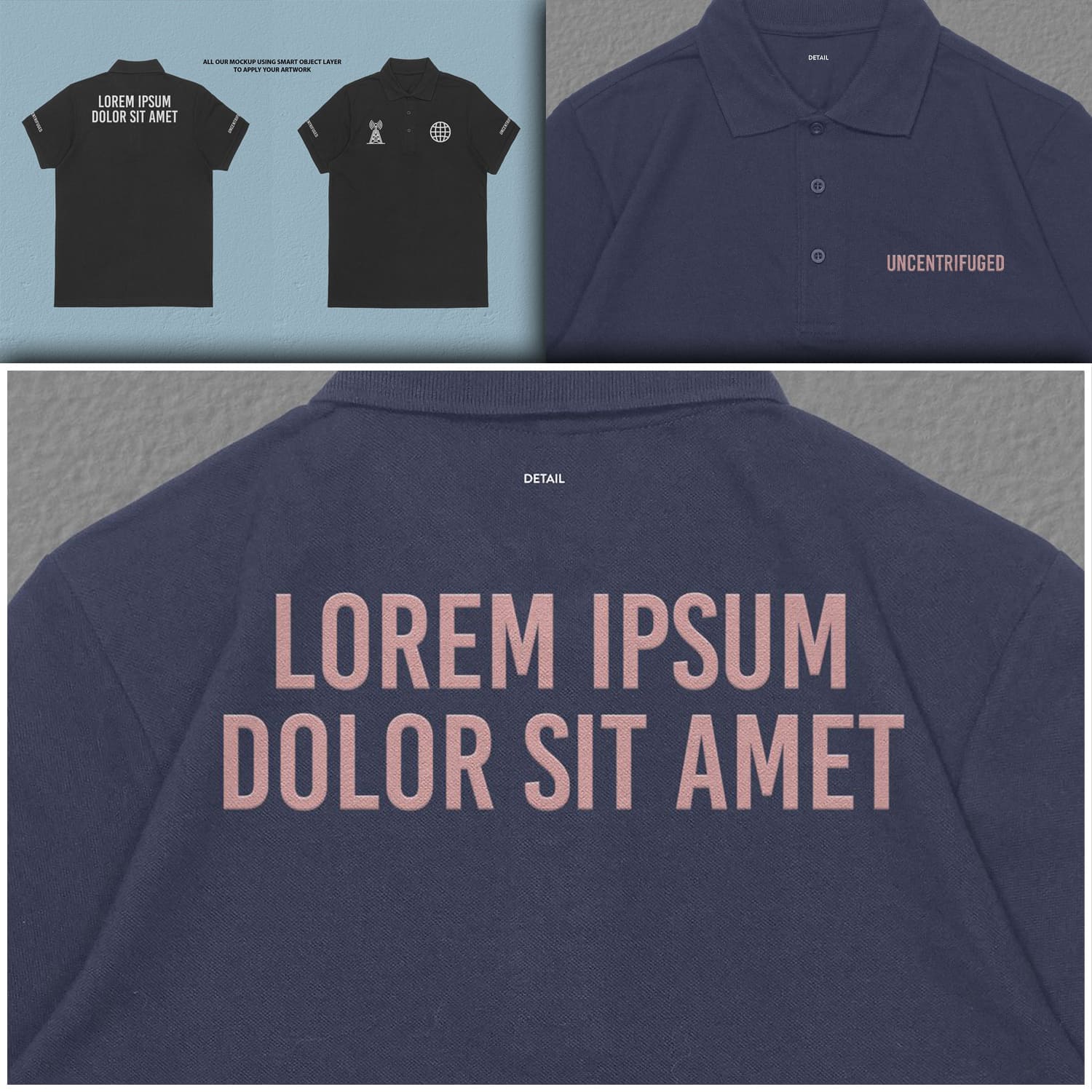 Man t-shirt with inscription "Lorem ipsum dolor sit amet".