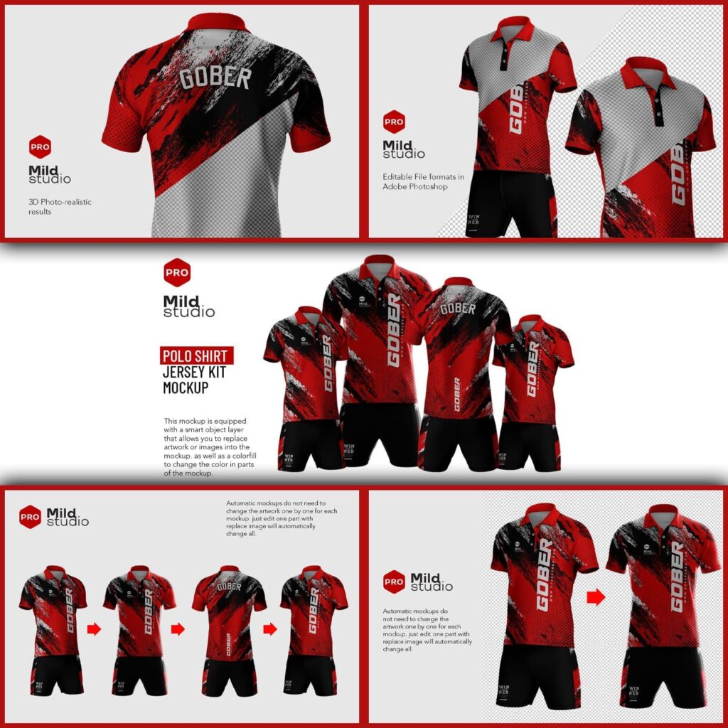 Full Soccer Polo Shirt Mockup v.07 MasterBundles