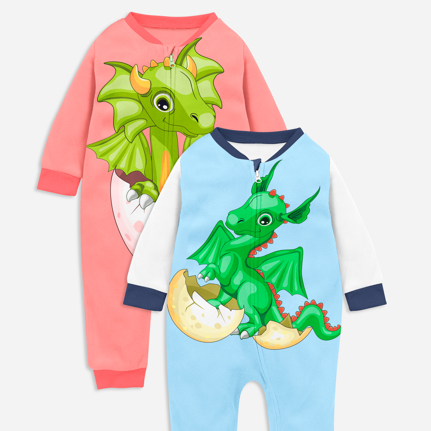 Children's costumes with the image of little dragons.