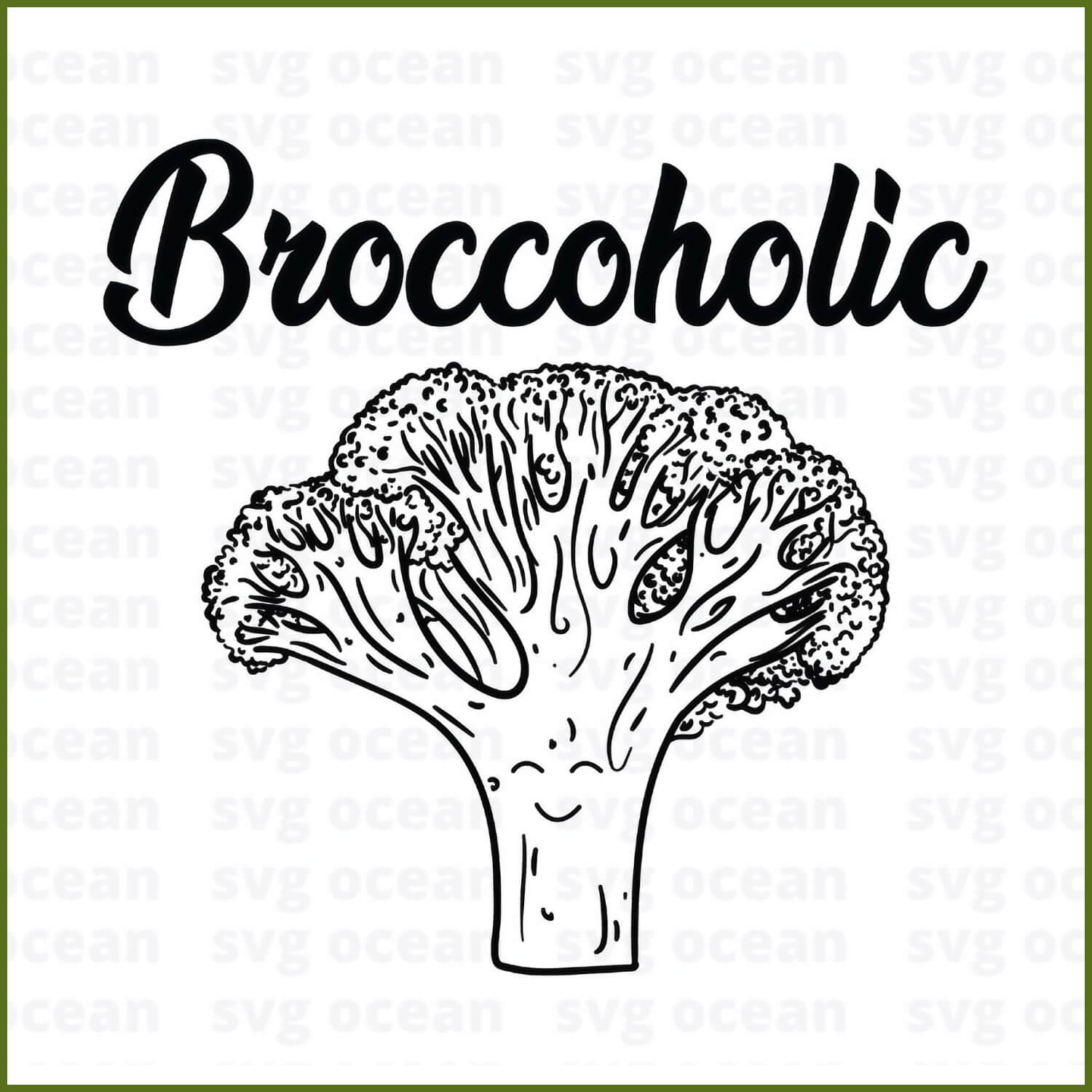 BROCCOHOLIC FUNNY SVG QUOTE.