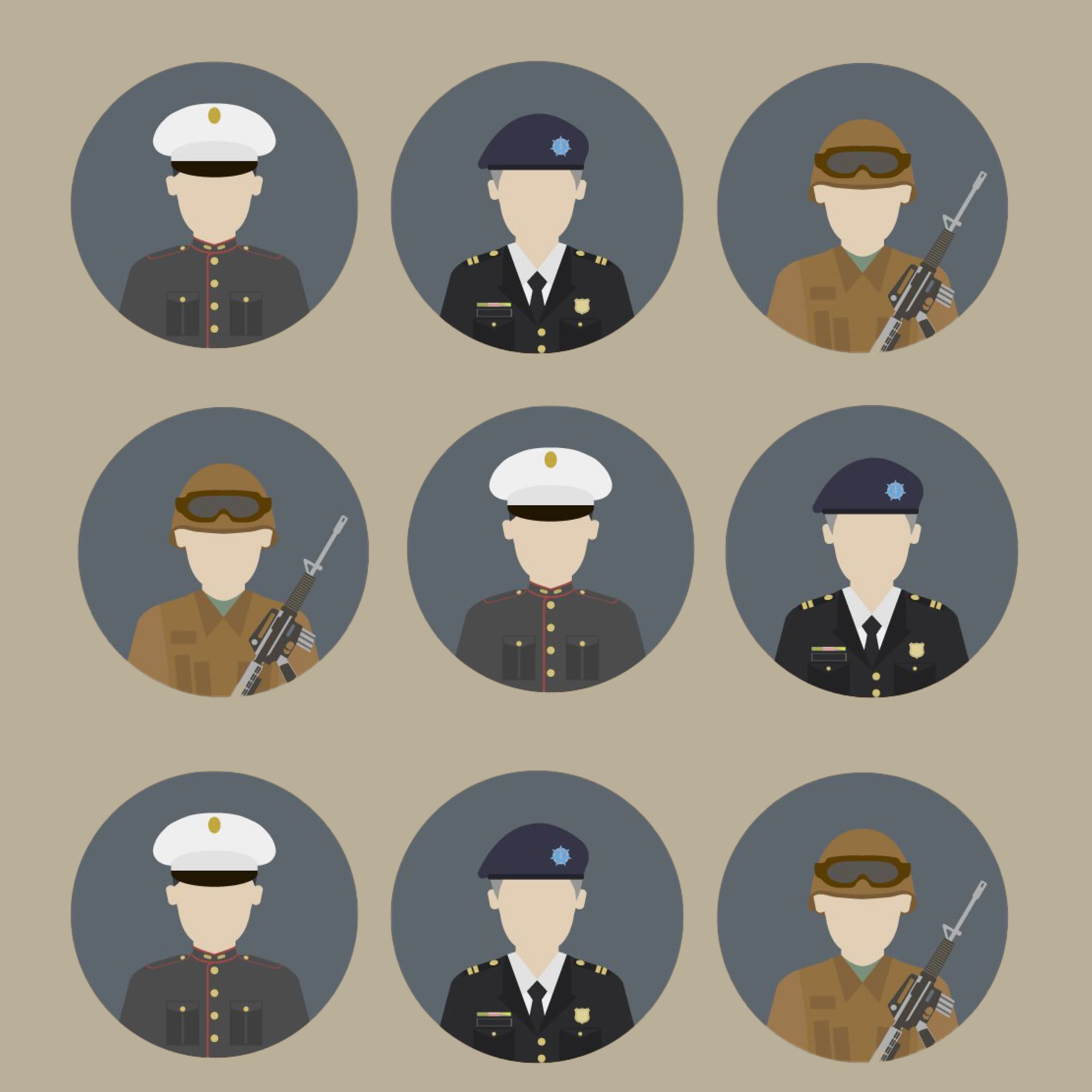 Images of soldiers in various military uniforms.