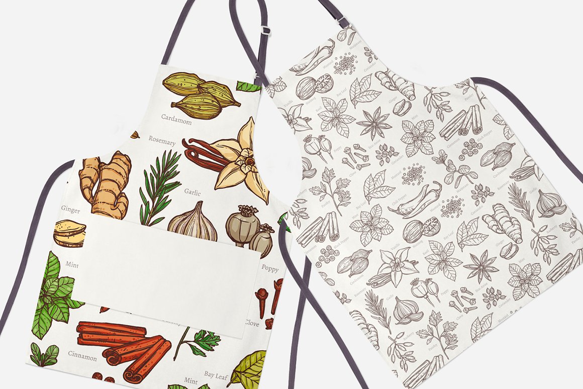 Apron with icons.