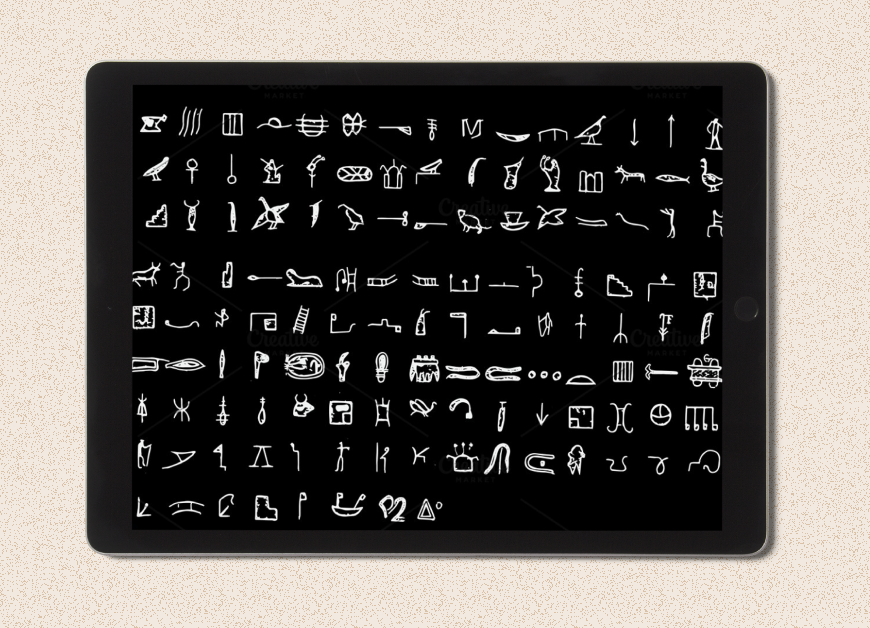 Beautiful images of hieroglyphs for various uses.