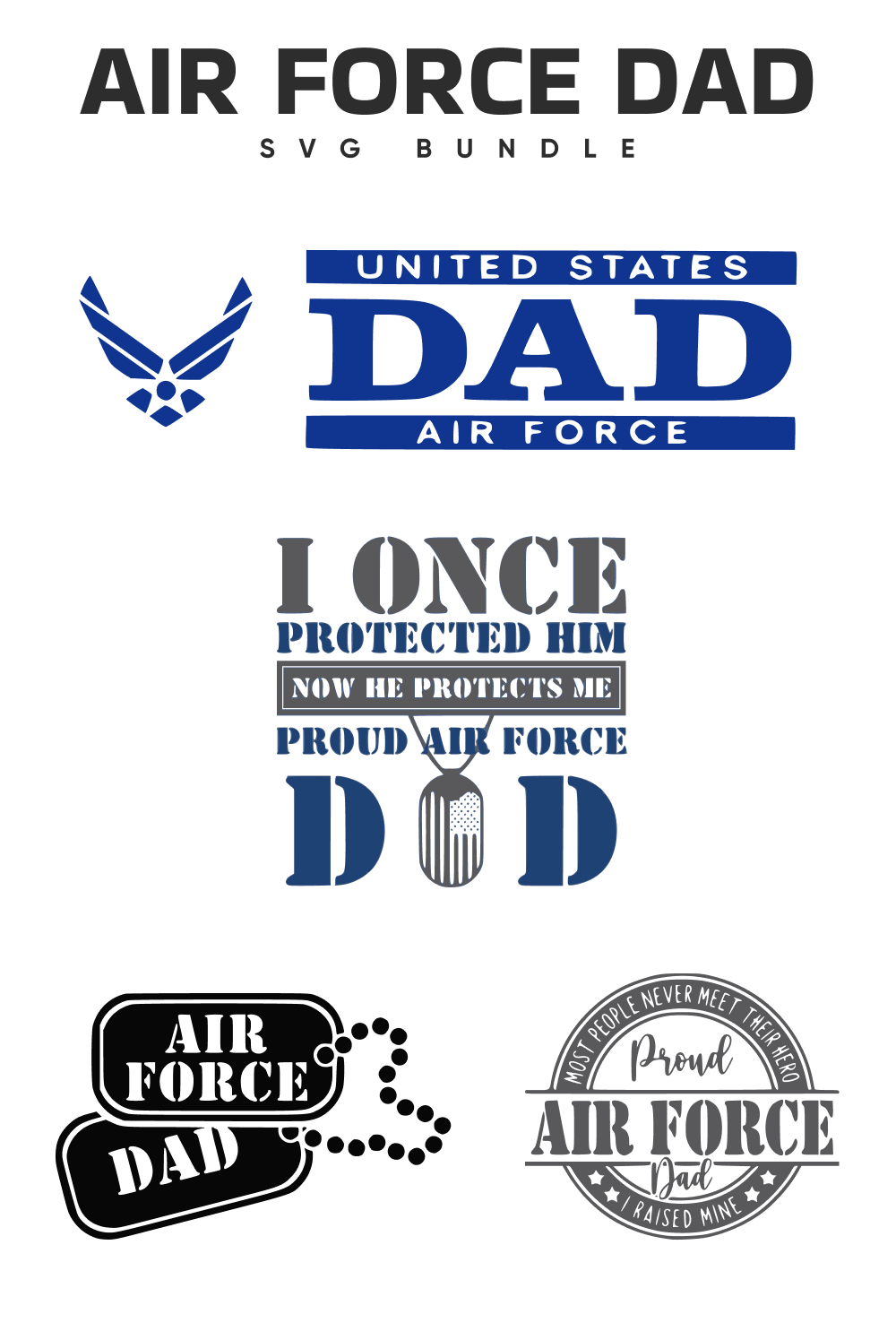 Logos with inscription "United States Dad Air Force".