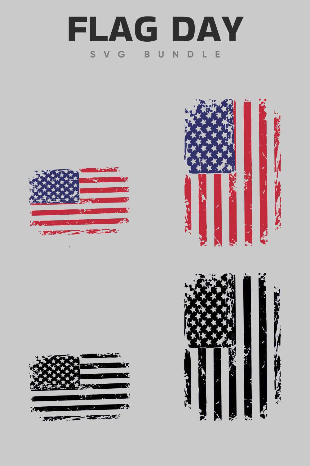 The American flag is placed vertically and horizontally.