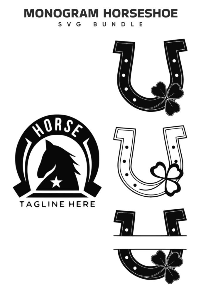 Monogram Horseshoe SVG MasterBundles