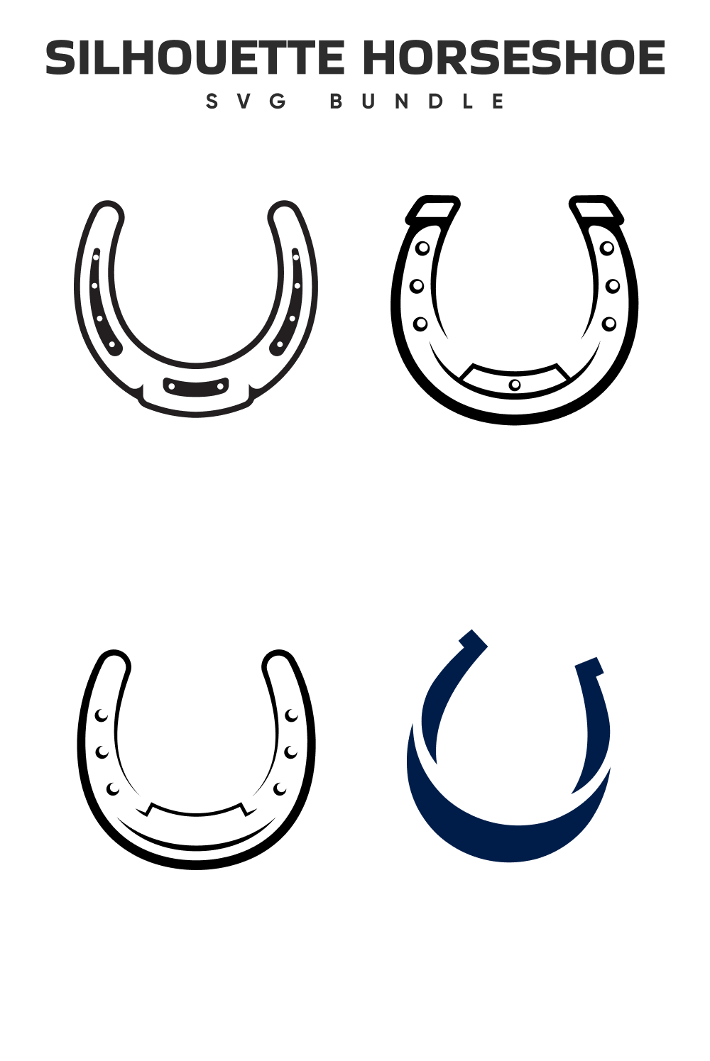 Set of three horseshoes with different designs.