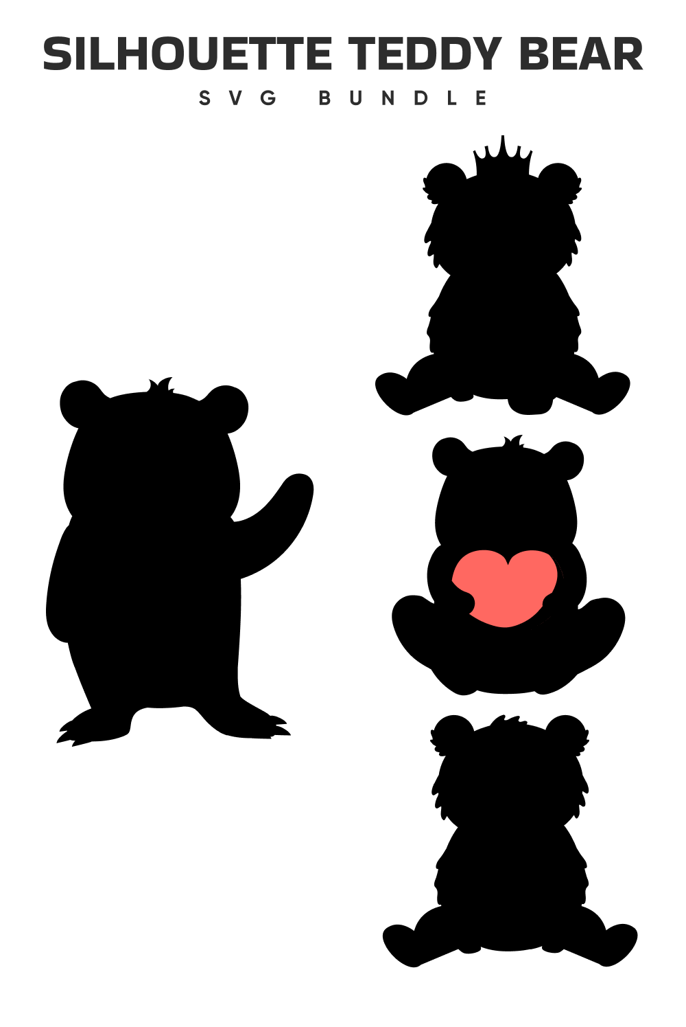Silhouette teddy bear svg bundle.