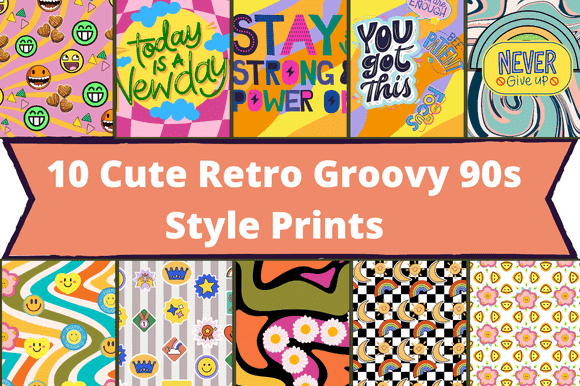 Cute retro prints with a fun combination of colors and lettering.